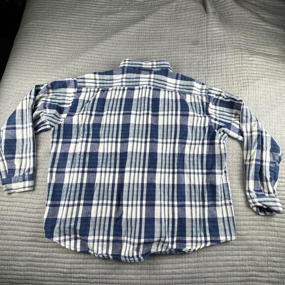 Vintage Five Brother Flannel Men 3XL Plaid Y2K Made In USA LS Shirt Pockets - Picture 5 of 7